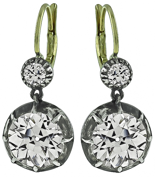 Vintage 5.15ct Diamond Earrings