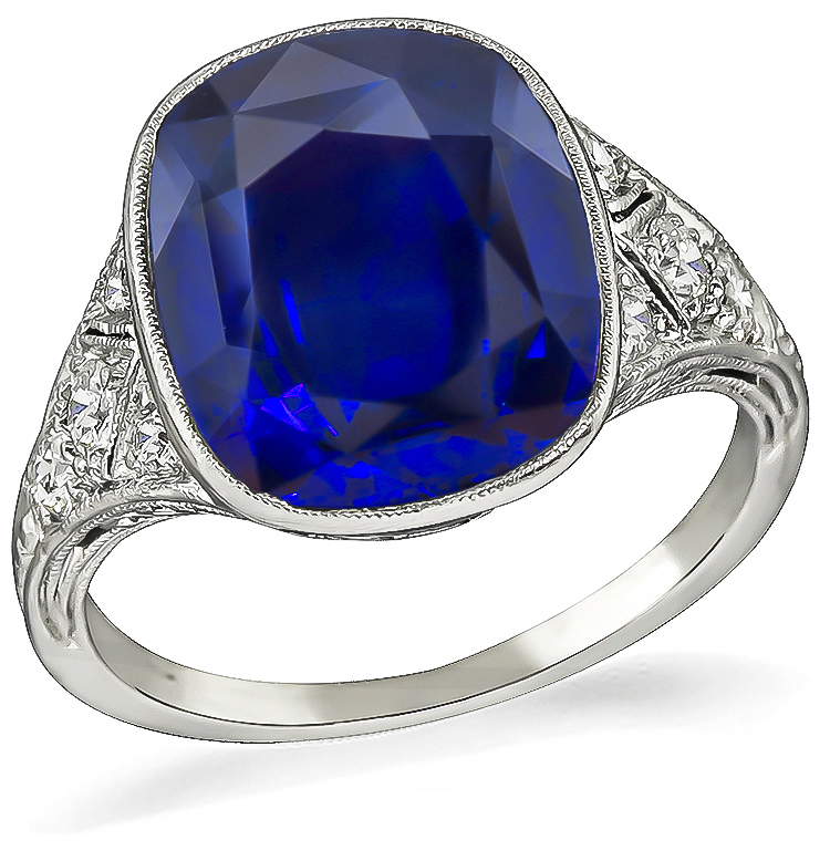 Vintage 5.76ct Sapphire Engagement Ring