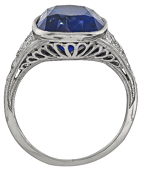 Vintage 5.76ct Sapphire Engagement Ring