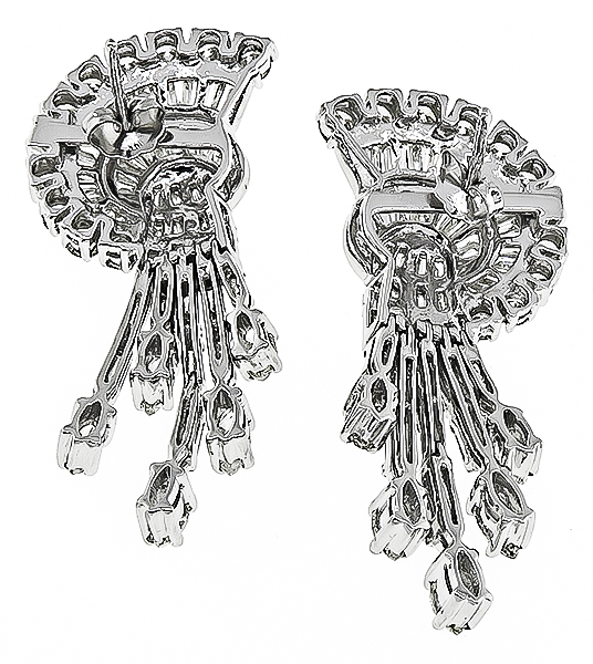 Vintage 7.00ct Diamond Chandelier Earrings