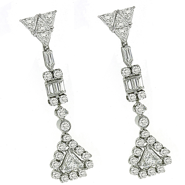 Diamond 18k White Gold Chandelier Earrings