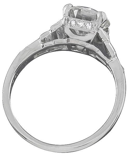 Vintage EGL Certified 1.41ct Diamond Engagement Ring Photo 1