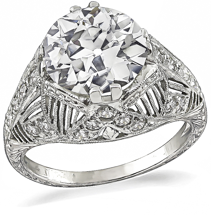 Vintage 3.28ct Diamond Engagement Ring