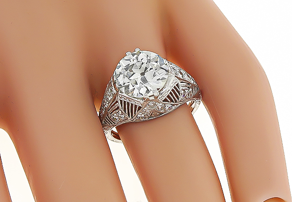 Vintage 3.28ct Diamond Engagement Ring