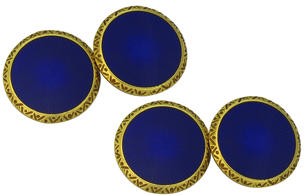 Vintage Enamel Gold Cufflinks photo 1