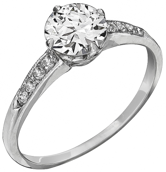 vintage 0.80ct diamond engagement ring photo 1
