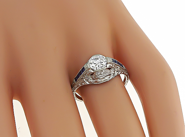 Vintage GIA Certified 0.59ct Diamond Engagement Ring