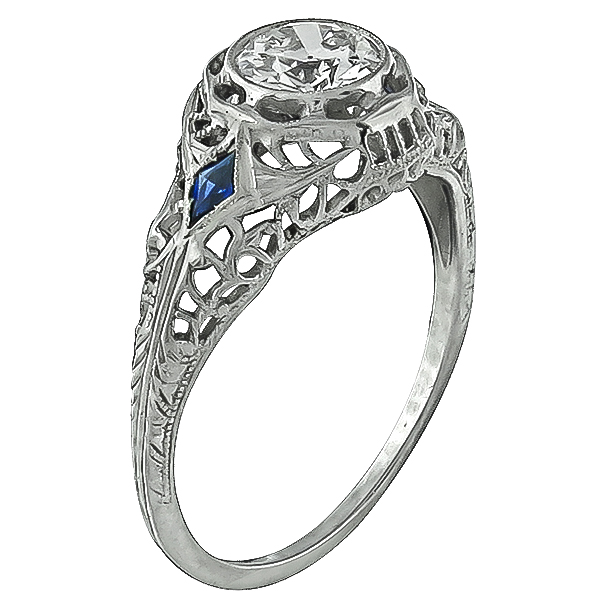 Vintage GIA Certified 0.63ct Diamond Engagement Ring Photo 1