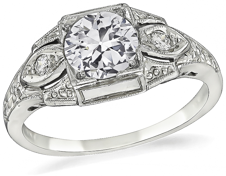 0.64ct diamond art deco engagement ring 2