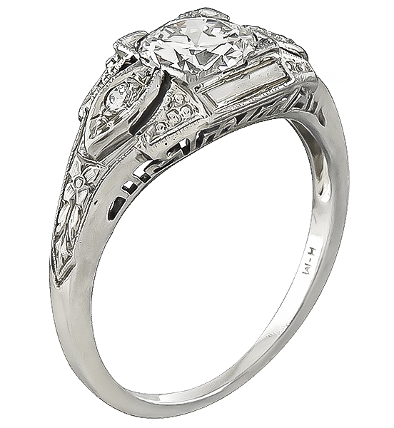 0.64ct diamond art deco engagement ring 2