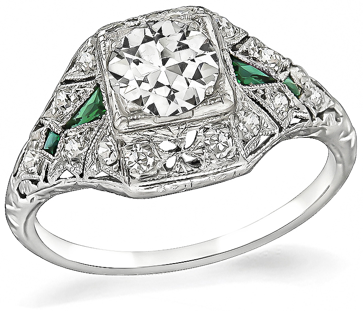 Vintage GIA Certified 0.70ct Diamond Engagement Ring