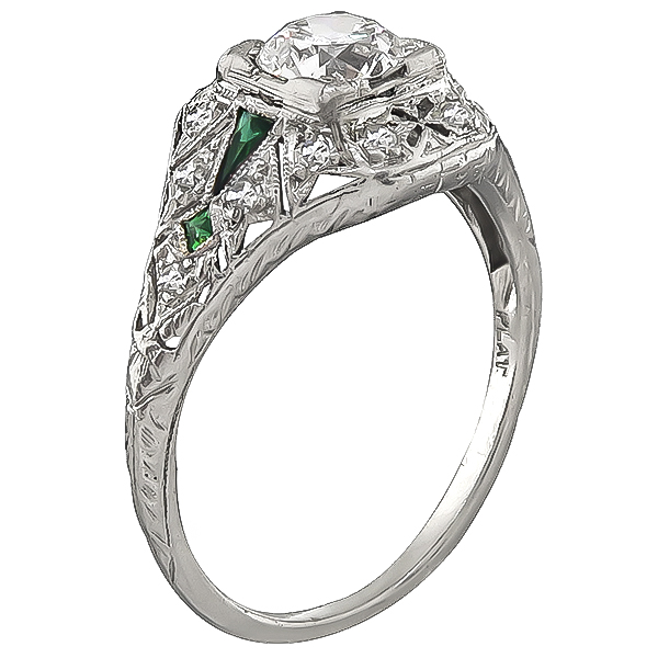 Vintage GIA Certified 0.70ct Diamond Engagement Ring