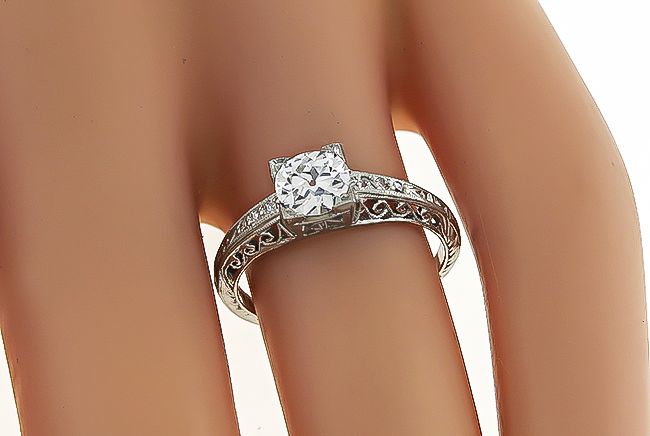 Vintage GIA Certified 0.78ct Diamond Engagement Ring