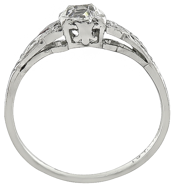 Vintage GIA Certified 0.79ct Diamond Engagement Ring