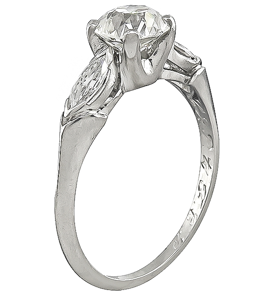 Vintage GIA Certified 0.90ct Diamond Engagement Ring