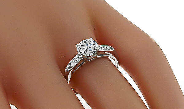 Vintage GIA Certified 0.93ct Diamond Engagement Ring Photo 1