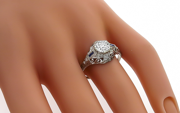 Vintage GIA Certified 0.97ct Diamond Engagement Ring Photo 1
