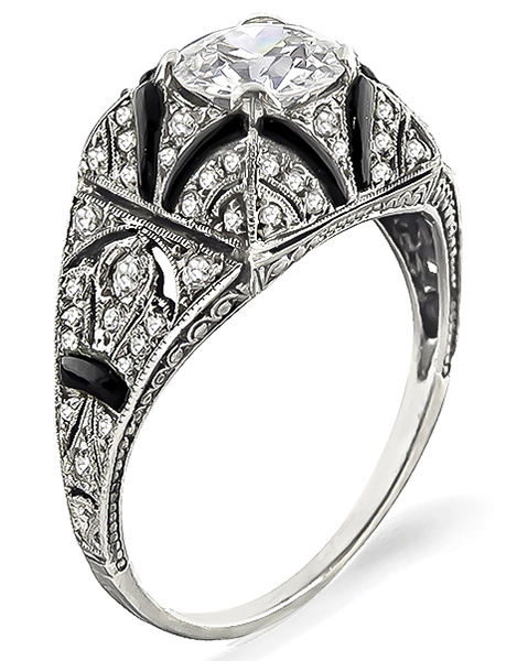 Vintage GIA Certified 0.99ct Diamond Engagement Ring