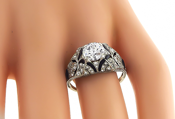 Vintage GIA Certified 0.99ct Diamond Engagement Ring