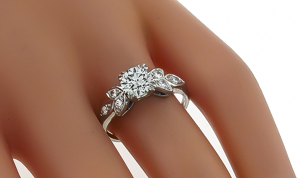 Vintage GIA Certified 1.00ct Diamond Engagement Ring Photo 1