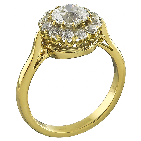 Vintage GIA Certified 1.01ct Diamond Engagement Ring