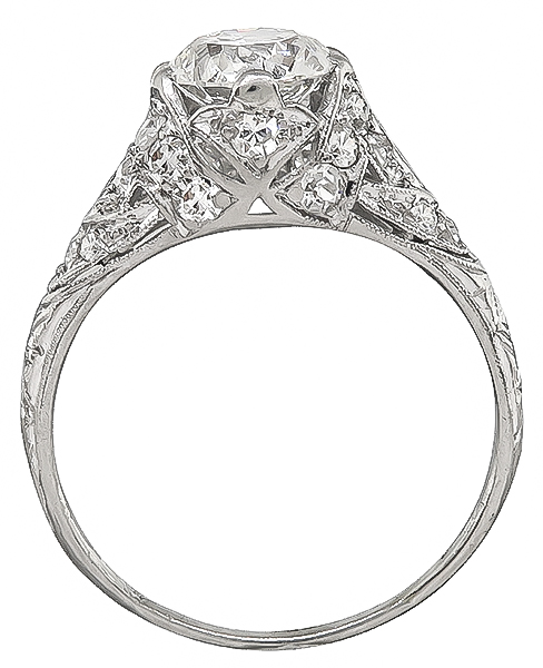 Vintage GIA Certified 1.07ct Diamond Engagement Ring
