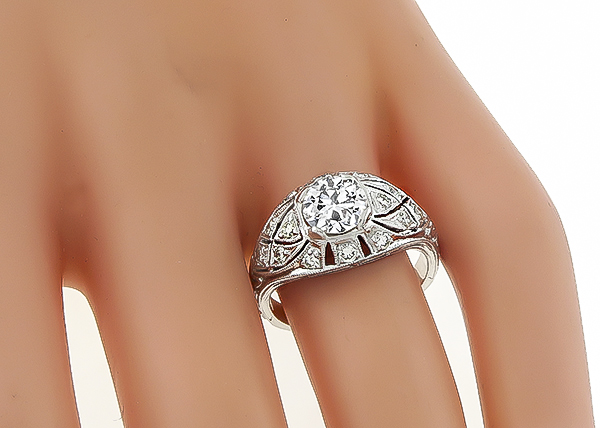 Vintage GIA Certified 1.10ct Diamond Engagement Ring Photo 1