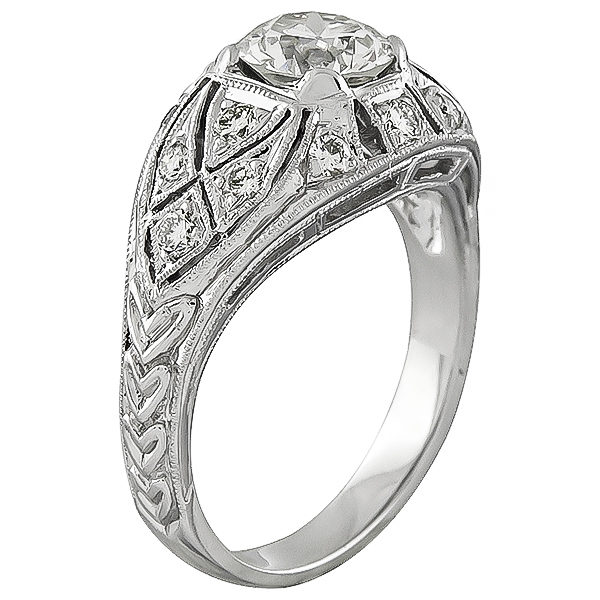 Vintage GIA Certified 1.10ct Diamond Engagement Ring Photo 1