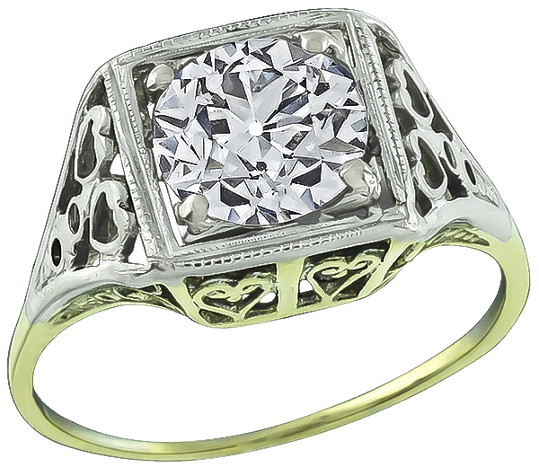 Vintage GIA Certified 1.14ct Diamond Engagement Ring Photo 1