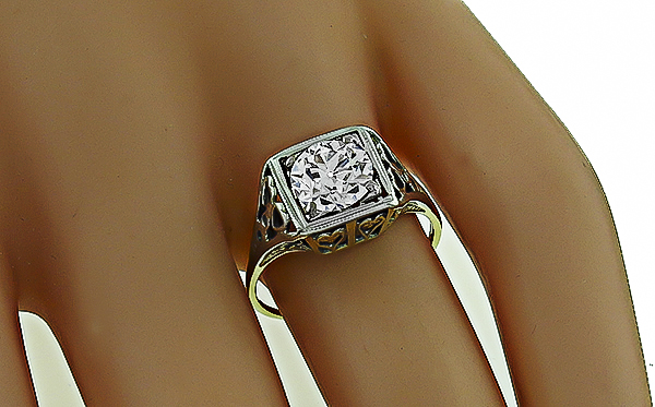 Vintage GIA Certified 1.14ct Diamond Engagement Ring Photo 1