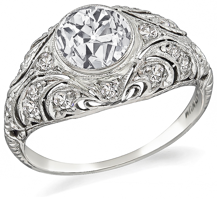 vintage old mine cut diamond edwardian engagement ring 4