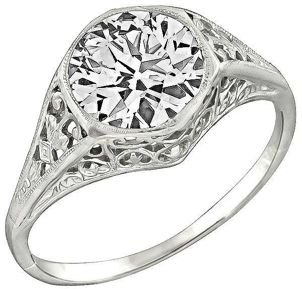 Vintage GIA 1.53ct Diamond Engagement Ring Photo 3