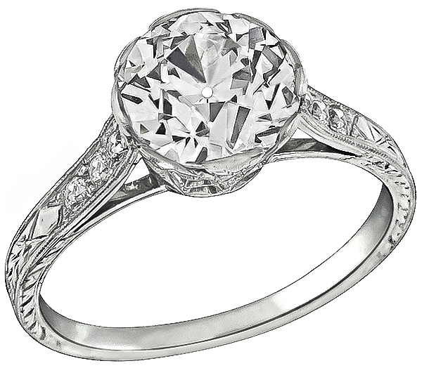 Vintage GIA Certified 2.01ct Diamond Engagement Ring