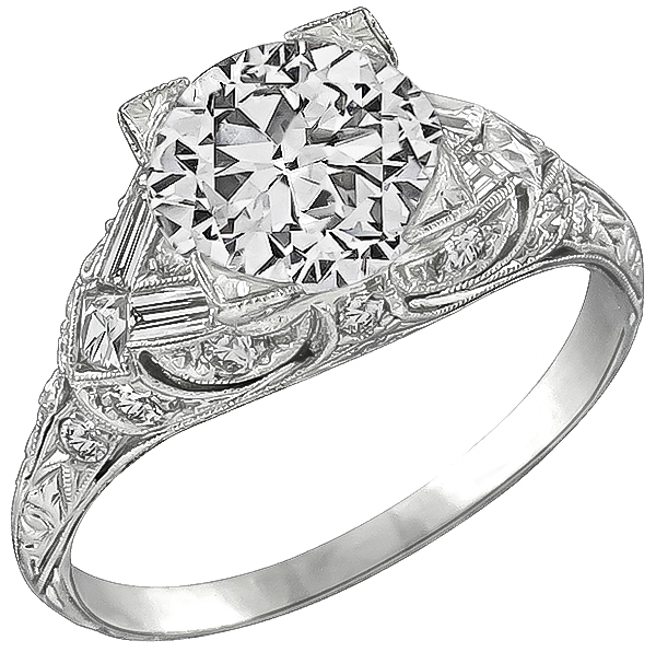 Vintage GIA Certified 2.04ct Diamond Engagement Ring Photo 1