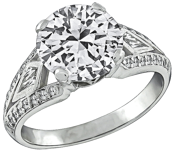 Vintage GIA Certified 2.29ct Diamond Engagement Ring Photo 1