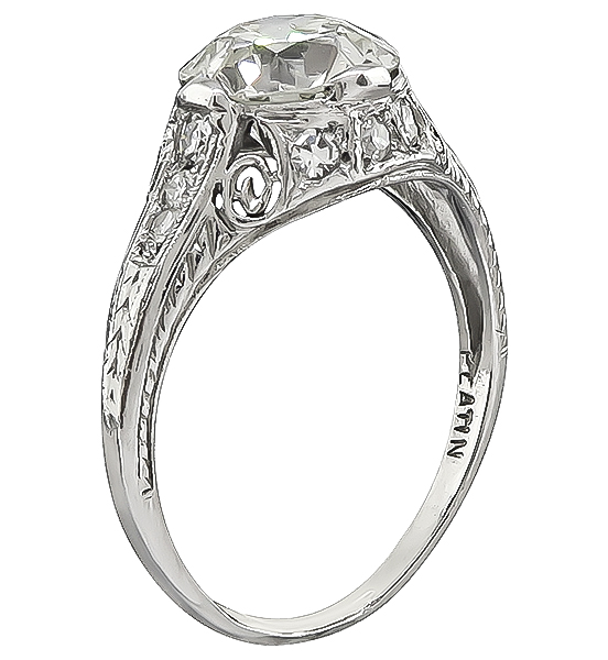 2.53ct Diamond Art Deco Engagement Ring