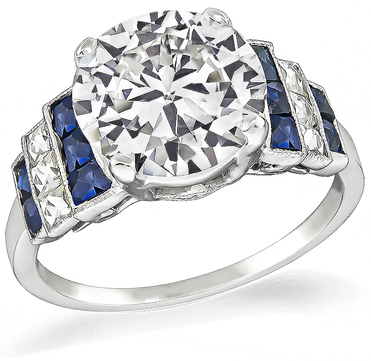 Vintage GIA Certified 2.74ct Diamond Engagement Ring