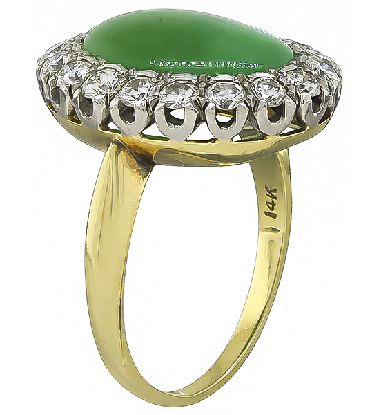 Vintage Jade 1.00ct Diamond Ring