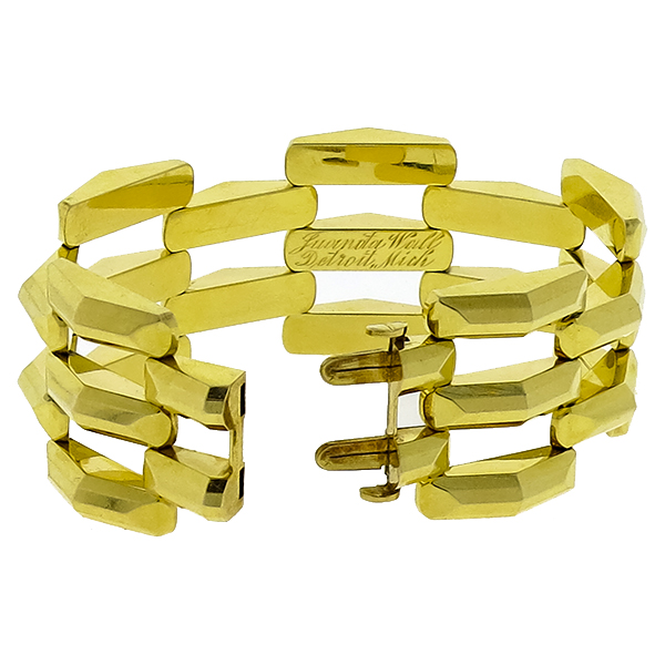 Retro Gold Bar Chain Bracelet