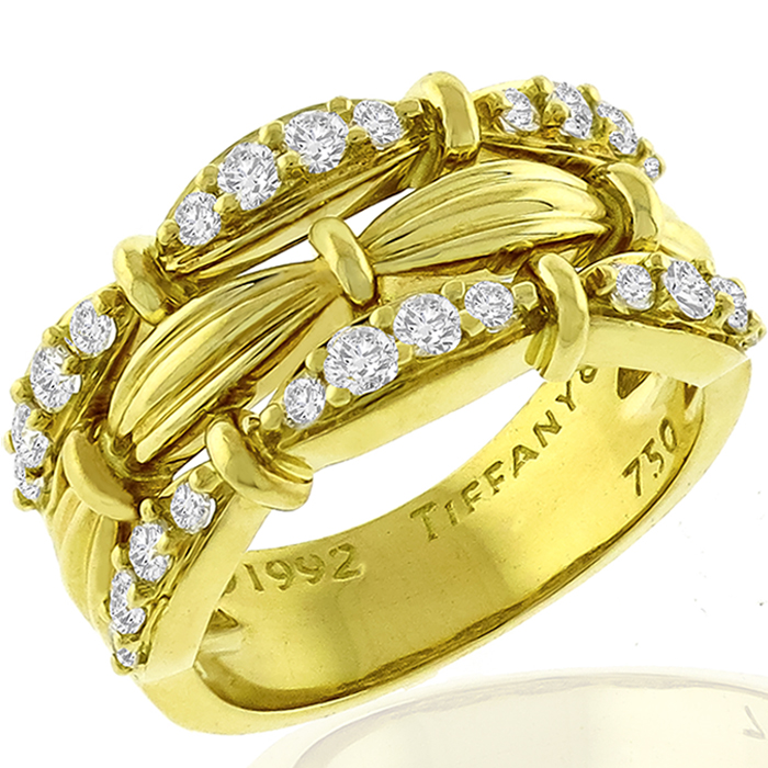 Tiffany 0.95ct Diamond Gold Ring 