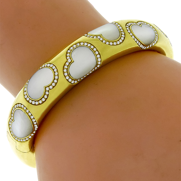Pasquale 1.00ct Diamond Heart Gold Bracelet