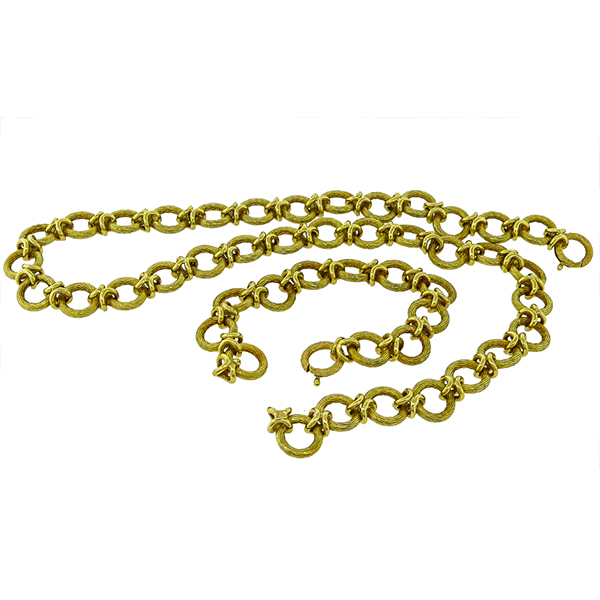 1960s Gold Chain Necklace & Bracelet Set