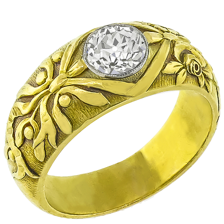 GIA 1.00ct Diamond Gold Ring