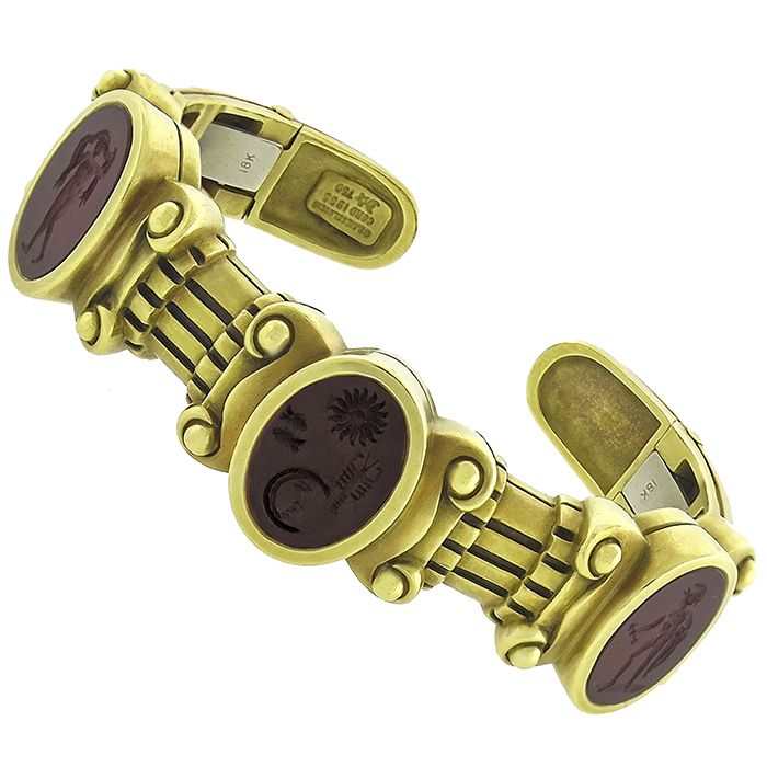 B Kieselstein-Cord Intaglia Gold Cuff 