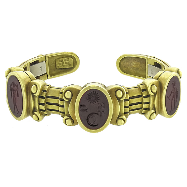 B Kieselstein-Cord Intaglia Gold Cuff 