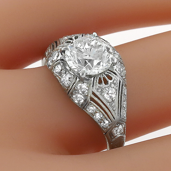 Antique GIA Certified 1.43ct Diamond Engagement Ring