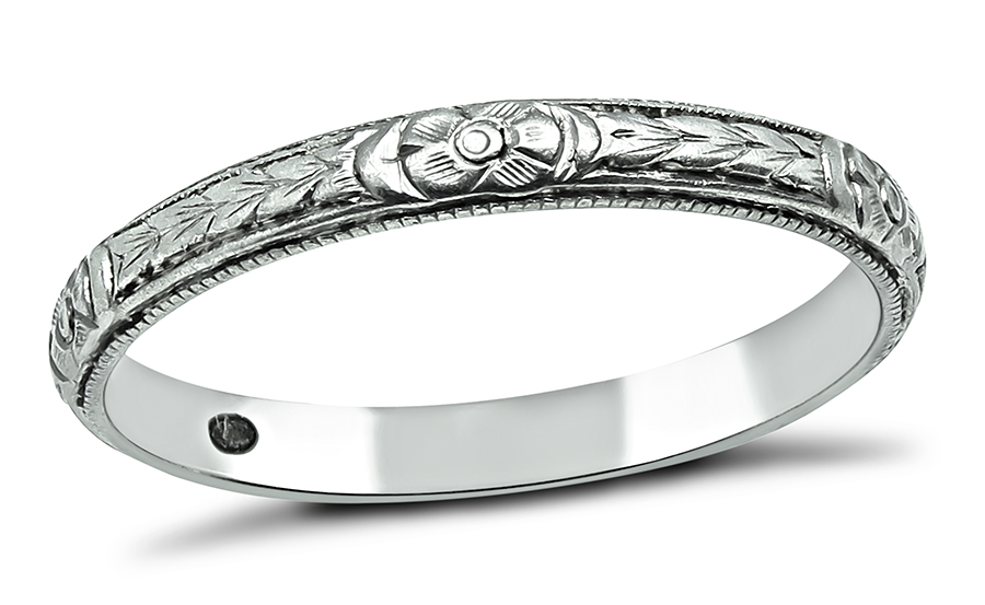 Antique Platinum Wedding Band