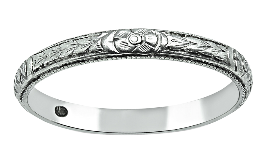 Antique Platinum Wedding Band