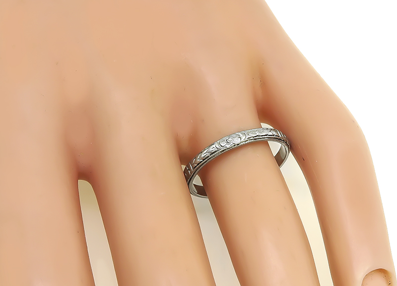 Antique Platinum Wedding Band