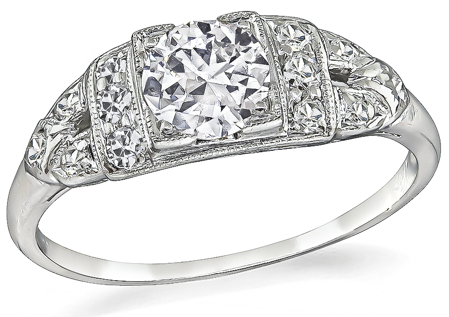 Art Deco 0.53ct Diamond Engagement Ring